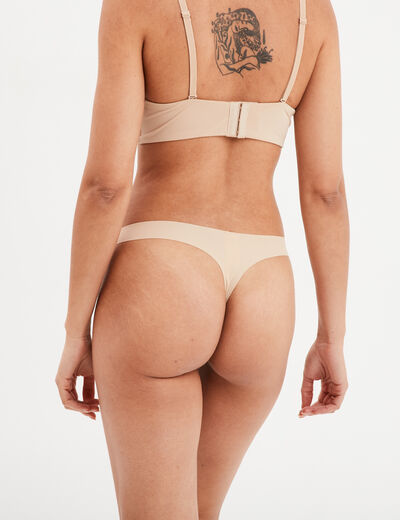 String sans couture beige femme