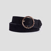 Ceinture aspect velours noir femme
