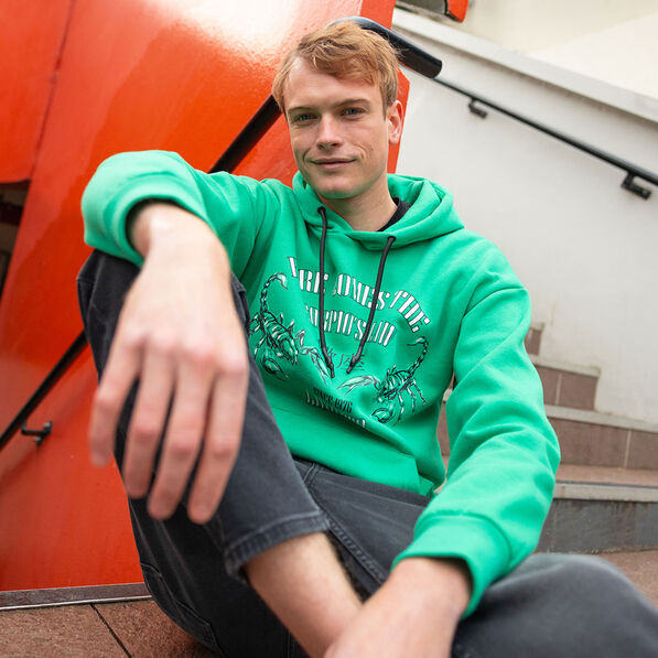Sweat à capuche hoodie vert homme