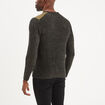 Pull col rond manches longues Liberto vert kaki homme