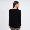 Pull ajusté avec col en V noir femme