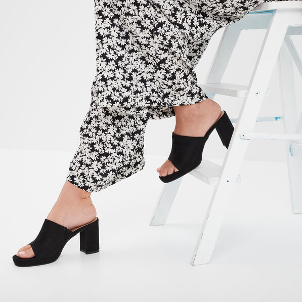 Mules à talons noir femme