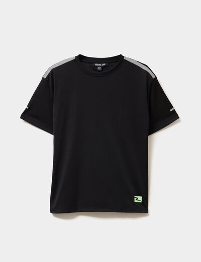 T-shirt oversize manches courtes noir gar&ccedil;on