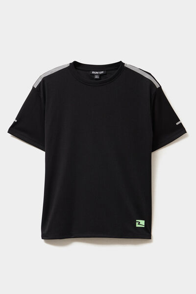 T-shirt oversize manches courtes noir gar&ccedil;on