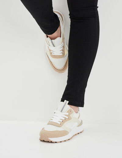 Baskets running bi-matière Creeks blanc femme