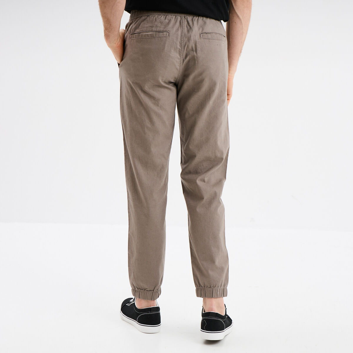 Pantalon de jogging en lin mélangé gris homme