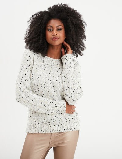 Pull manches longues gris fonc&eacute; femme