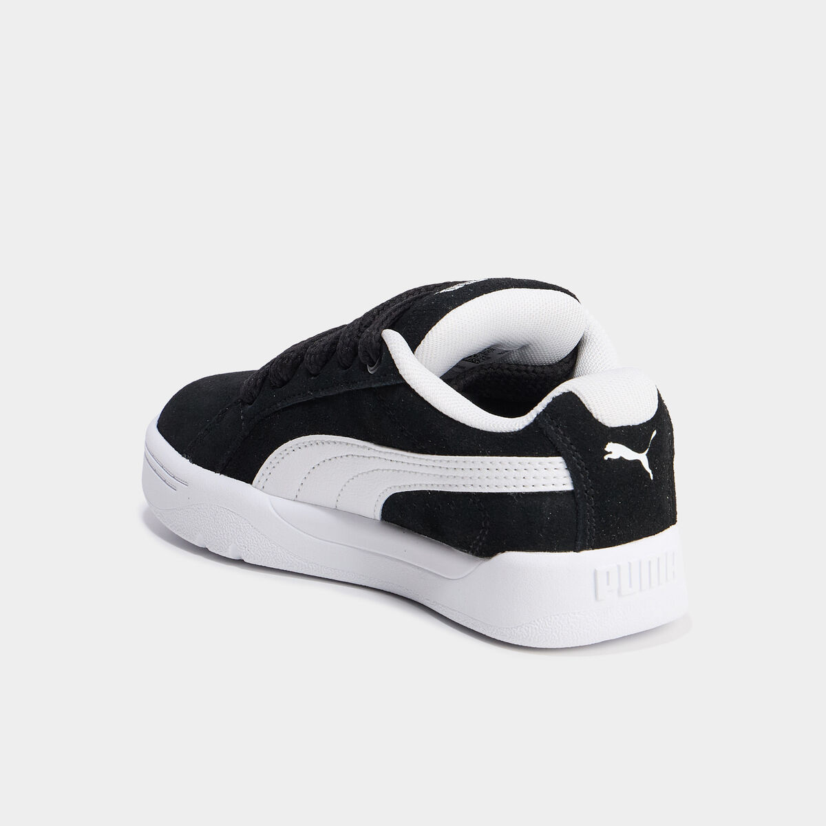 Baskets basses &agrave; lacets en cuir Puma noir gar&ccedil;on