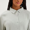 Ensemble pyjama chemise gaze de coton vert clair femme