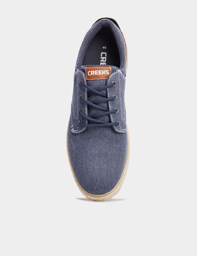 Derbies toile &agrave; lacets Creeks bleu marine homme
