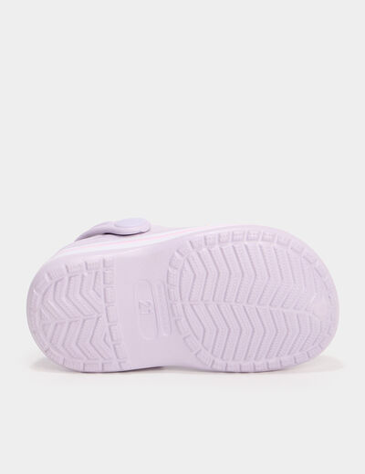 Sabots de plage avec décorations mauve bébé fille