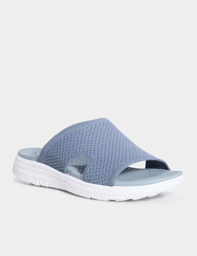 Chaussons mules confort gris femme