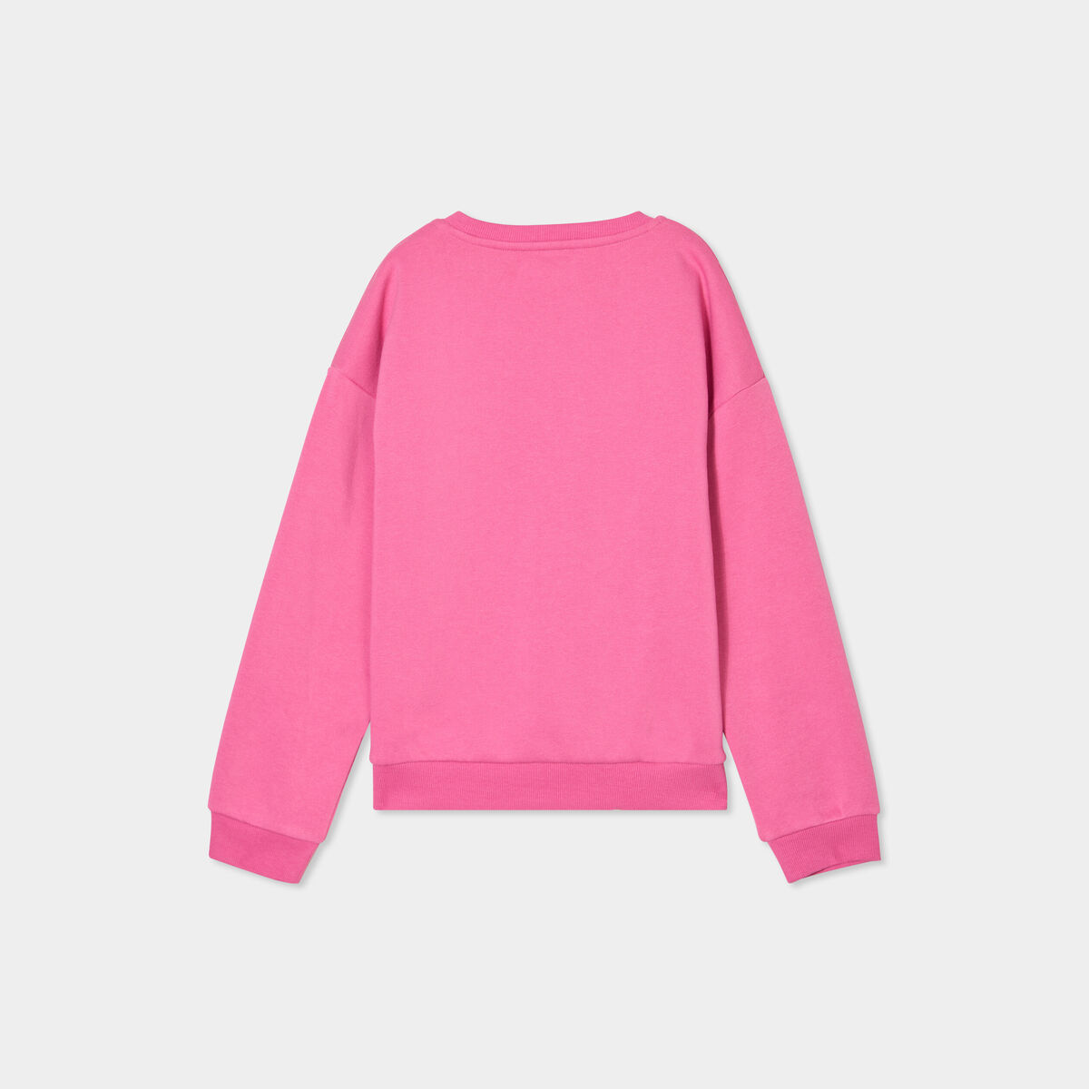 Sweat col rond manches longues vieux rose fille