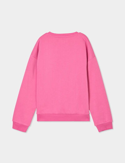 Sweat col rond manches longues vieux rose fille
