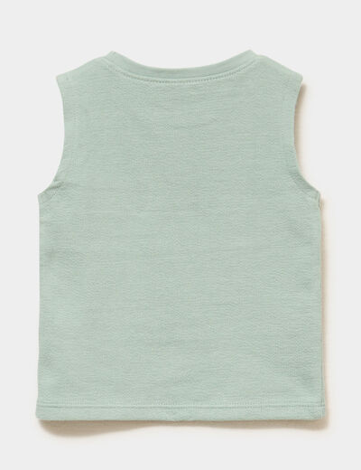 Ensemble 2 pi&egrave;ces d&eacute;bardeur short coton vert kaki b&eacute;b&eacute; gar&ccedil;on