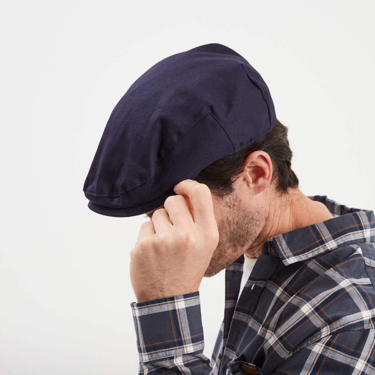 Casquette anglaise bleu marine homme