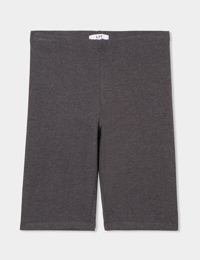 Legging court cycliste ajusté gris foncé femme
