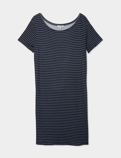 Chemise de nuit manches courtes bleu marine femme