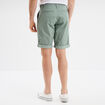 Bermuda short chino droit coton stretch vert homme