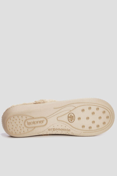 Chaussons mules Isotoner camel femme