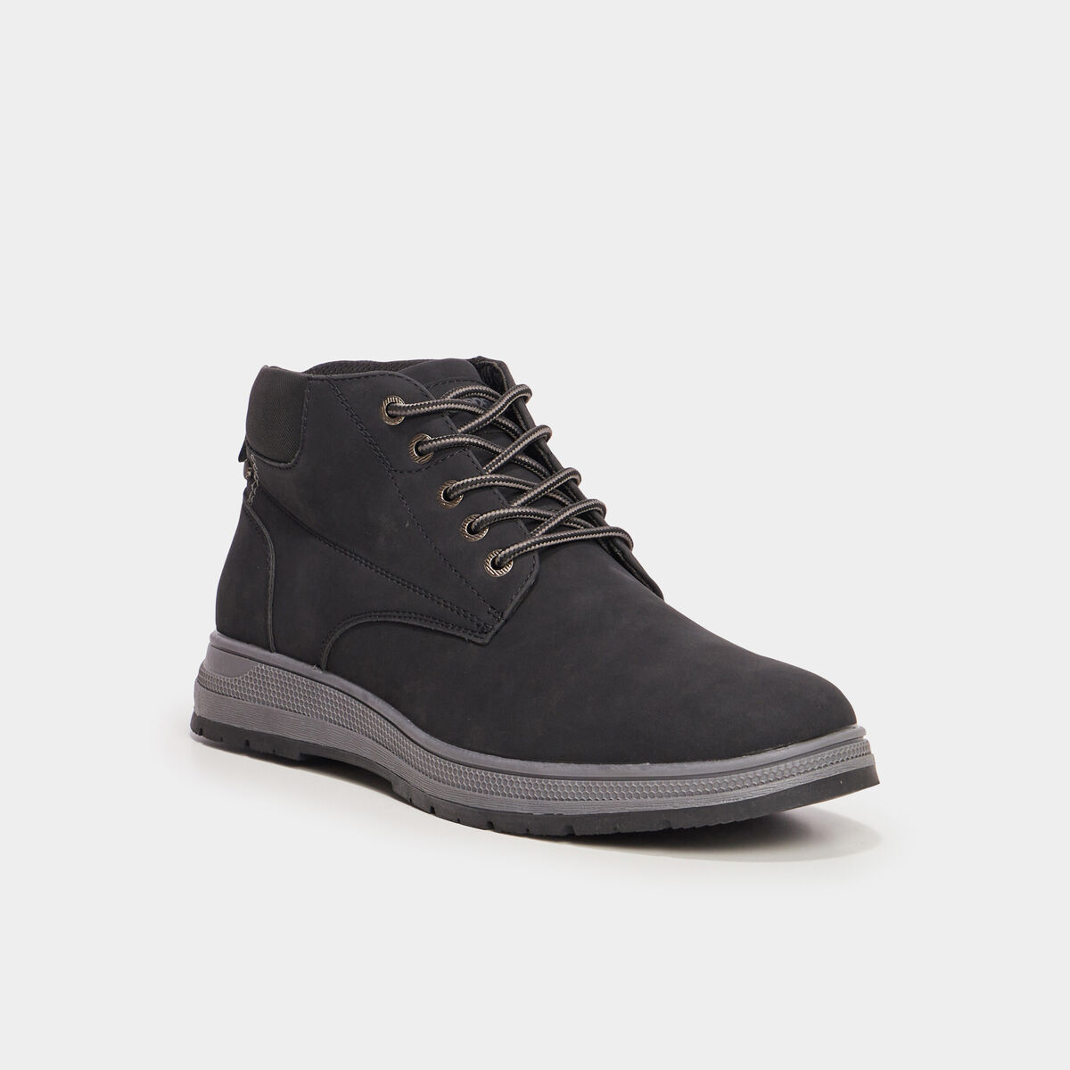 Baskets montantes &agrave; lacets noir homme