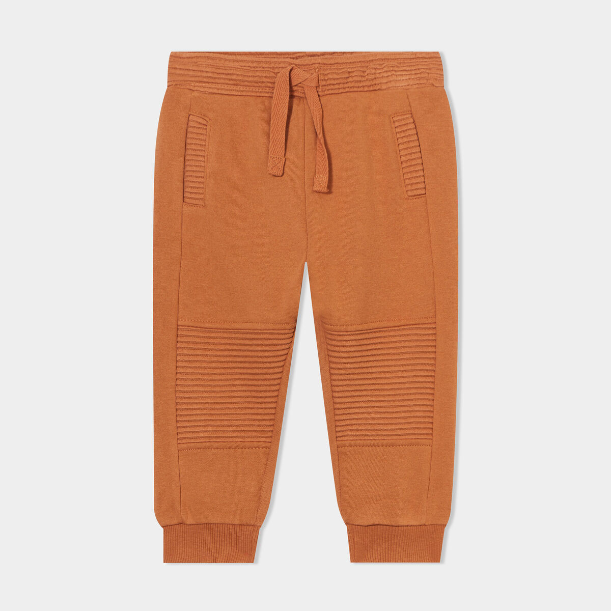 Pantalon de jogging molletonn&eacute; marron cognac b&eacute;b&eacute; gar&ccedil;on