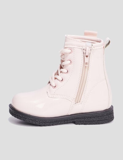 Bottines vernies zippées Minnie rose bébé fille