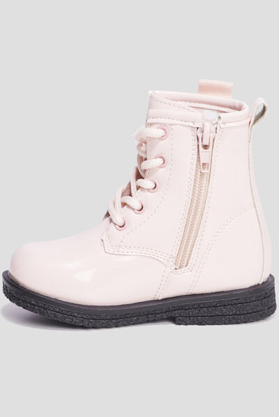 Bottines vernies zippées Minnie rose bébé fille