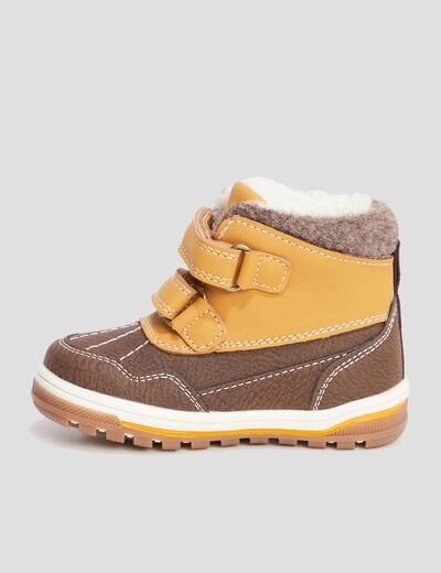 Bottines fourrées bout rond Trappeur camel bébé garçon
