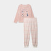Ensemble pyjama effet velours 2 pièces rose clair femme grande taille