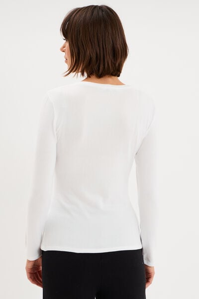T-shirt thermique manches longues blanc femme