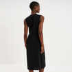 Robe droite longueur genou coton noir femme