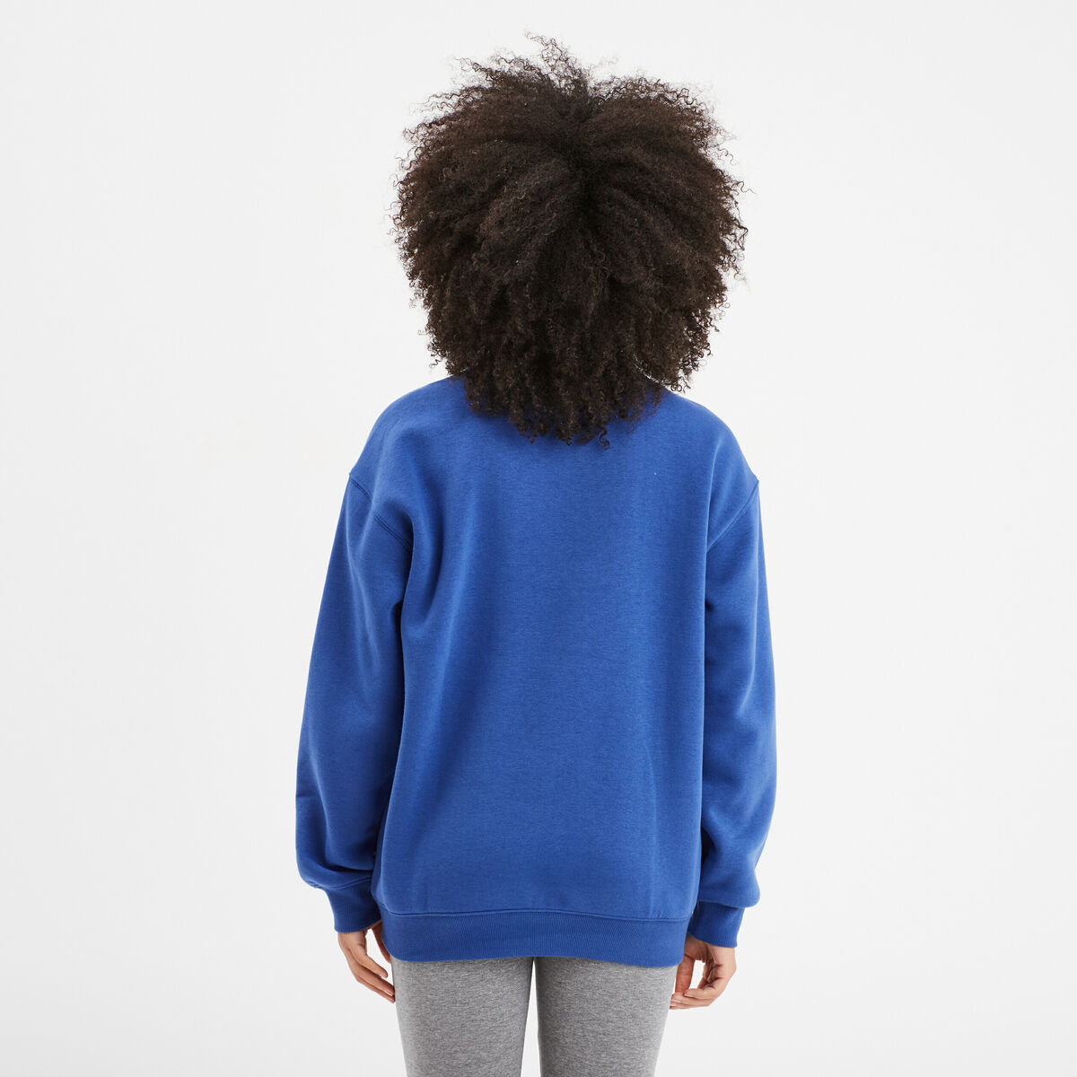 Sweat oversize printé col rond Creeks bleu electrique femme