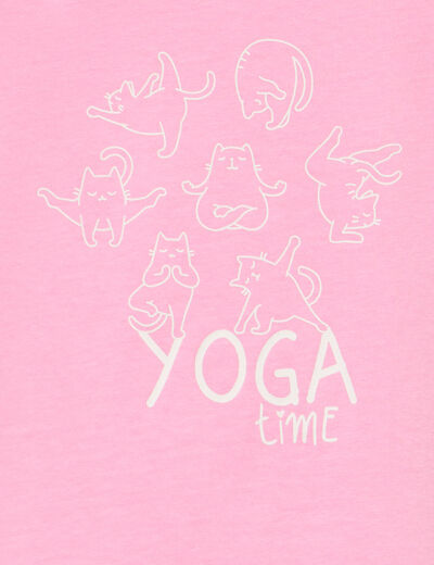 Ensemble pyjama short et t-shirt coton rose fille