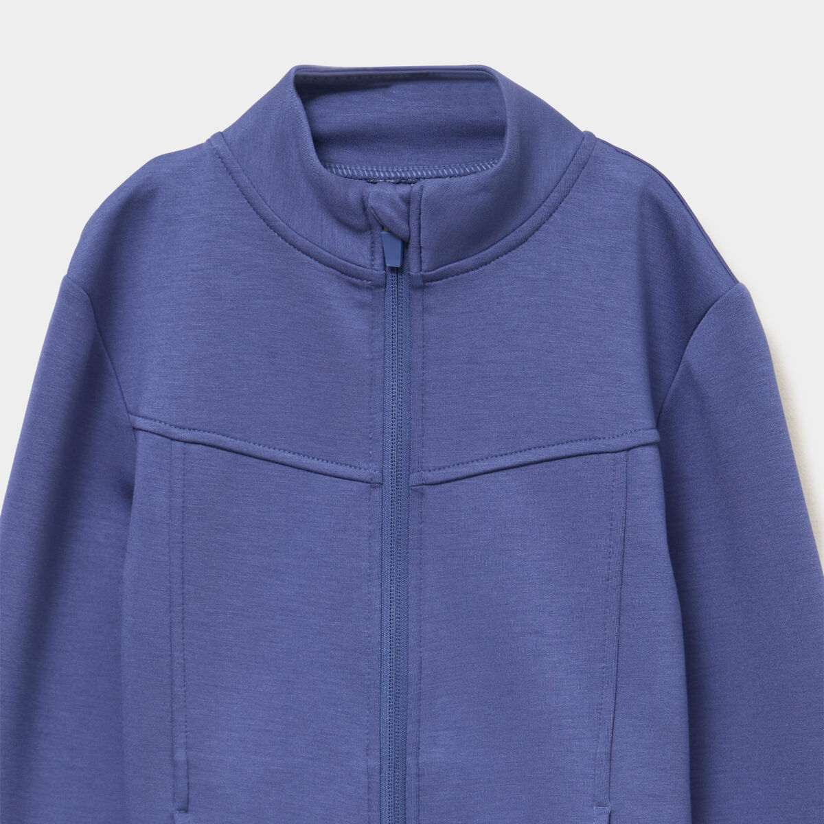 Gilet de sport zipp&eacute; col camionneur bleu gris fille