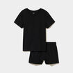 Ensemble pyjama short t-shirt coton noir femme