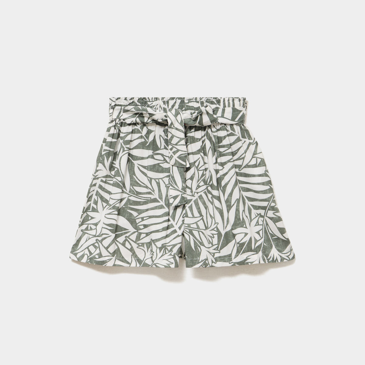 Short ample fluide vert kaki femme
