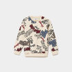 Sweat col rond manches longues ecru gar&ccedil;on