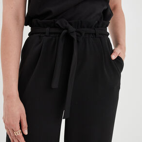 pantalon large ceinture noir femme Pantalon large ceinturé noir femme