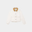 Veste courte en jean boutonn&eacute;e coton ivoire femme