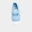 Babies en toile &agrave; volants bout renforc&eacute; bleu fille