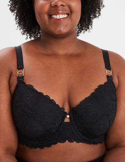 Soutien-gorge emboîtant dentelle noir femme grande taille