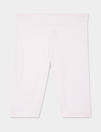 Legging court cycliste coton blanc femme grande taille