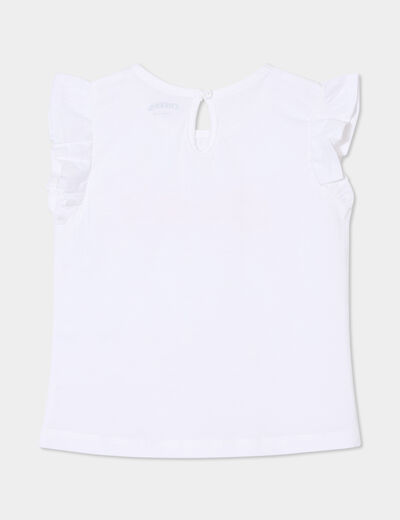 T-shirt manches volants coton Creeks ecru bébé fille
