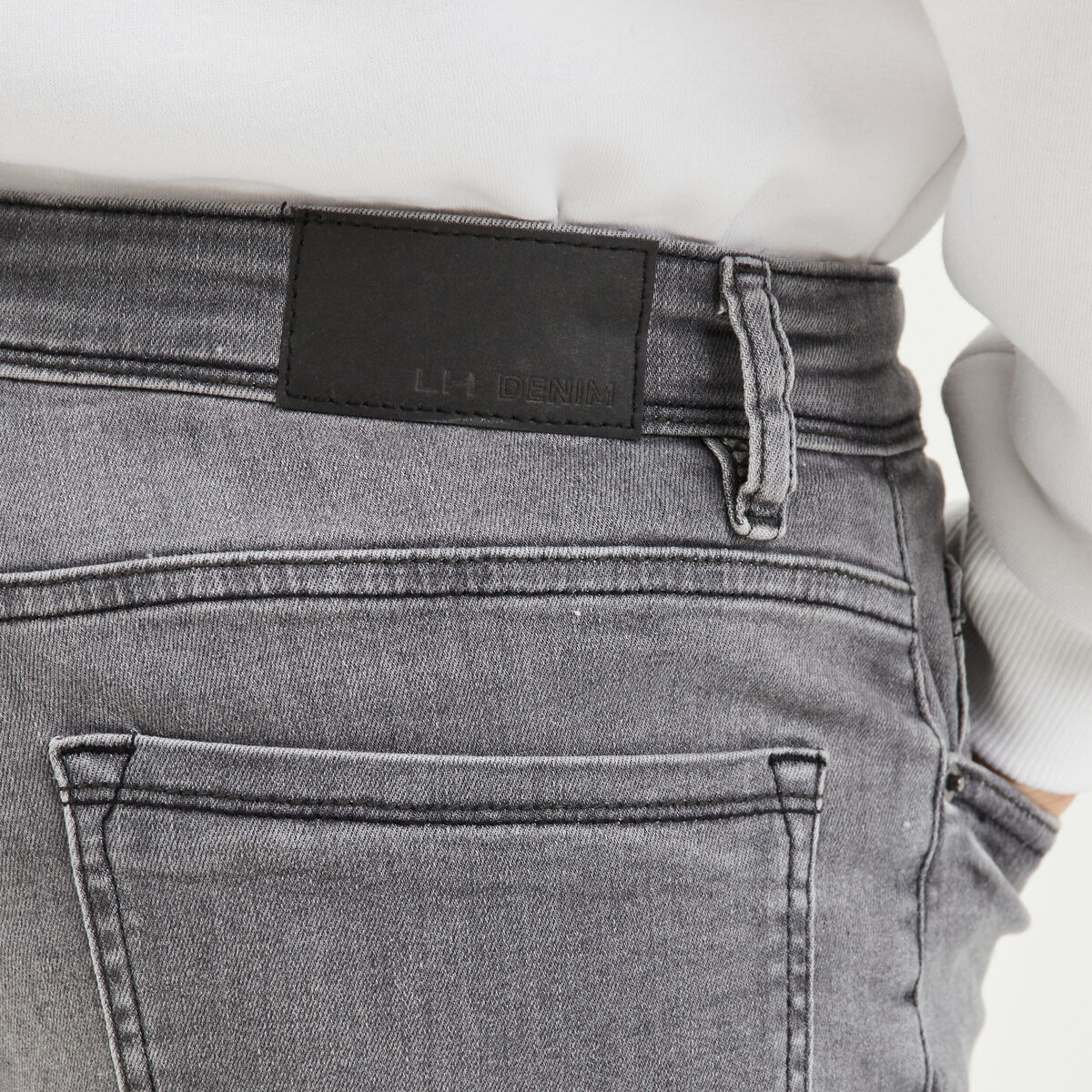 Jeans slim 5 poches denim gris homme