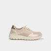 Tennis basses &agrave; lacets pied large sable femme