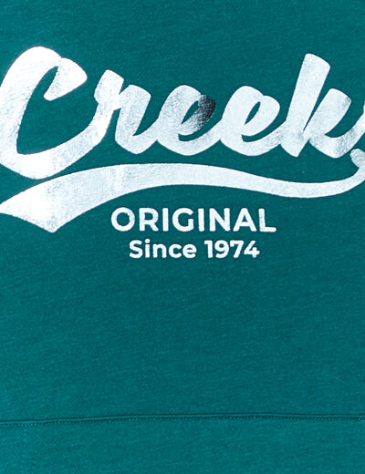 Sweat à capuche hoodie à logo Creeks vert émeraude fille