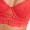 Soutien-gorge bustier padd&eacute; dentelle rouge femme