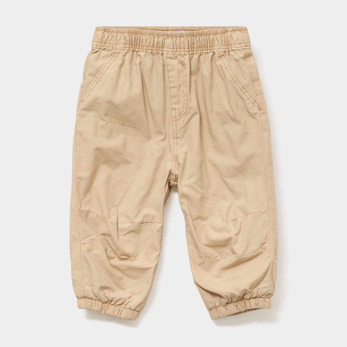 Pantalon jogger doubl&eacute; coton marron clair b&eacute;b&eacute; gar&ccedil;on