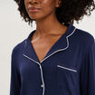 Ensemble pyjama pantalon et chemise bleu marine femme